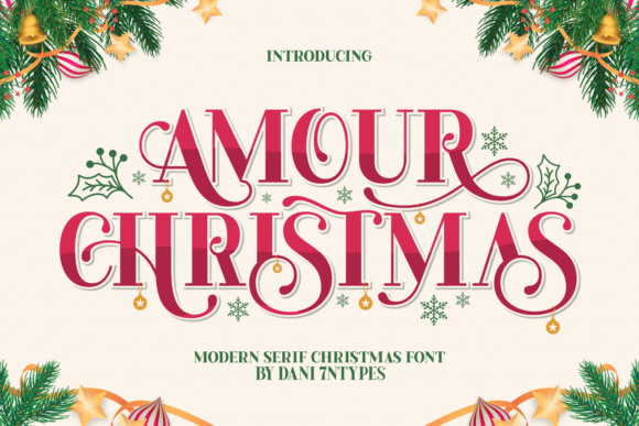 Amour Christmas: A Display Serif Font That Brings Holiday Charm to Branding