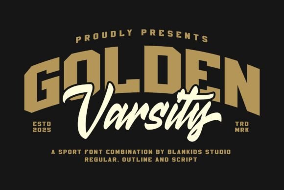 Golden Varsity: A Display Font for High-Impact Campaigns