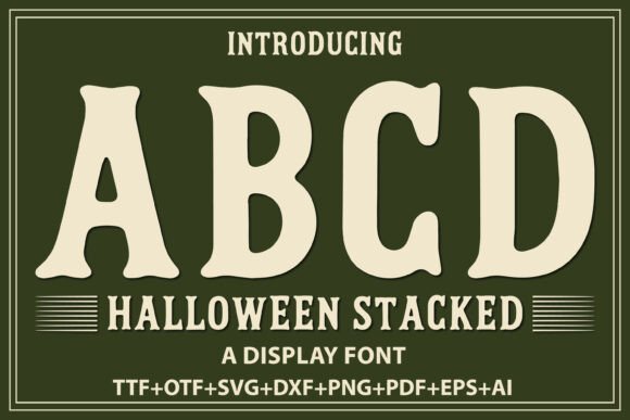 Halloween Stacked: A Colorful Display Font for Creative Products