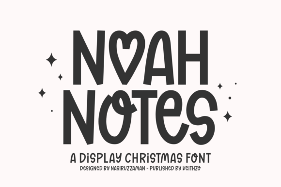 Noah Notes: A Whimsical Display Font for Digital Holiday Designs