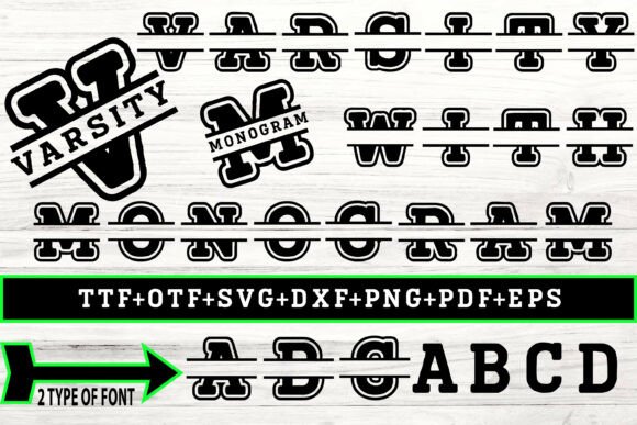 Varsity with Monogram: A Bold Typeface for Handmade Products and Printables